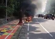 Motor Matic Terbakar di Gulak Galik, Telukbetung Bandar Lampung